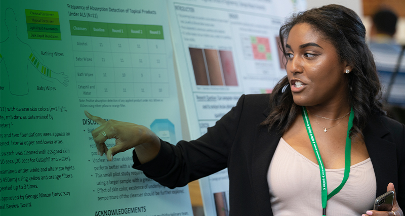 A Ƶ student presents their research during an event
